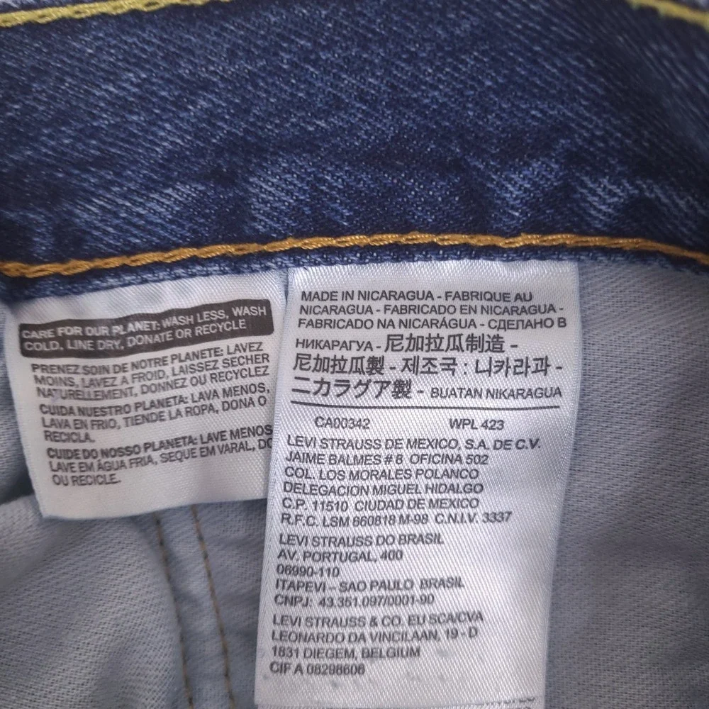 Levi's Jeans‎ Mens 36x27.5 Blue 505 Regular Fit Straight Leg Medium Wash Hemmed
